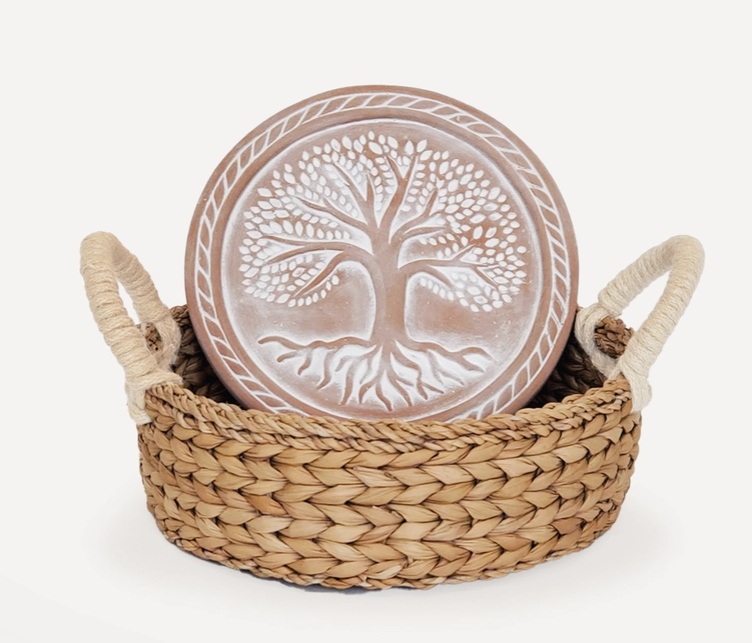 Handmade Bread Warmer & Wicker Basket - Tree of Life