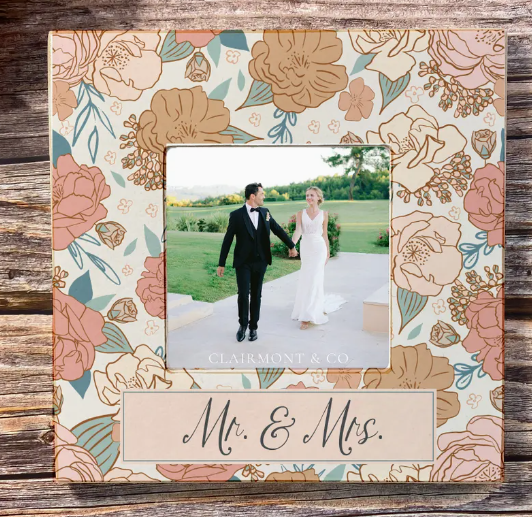 Wood Frame, Mr. & Mrs. Floral