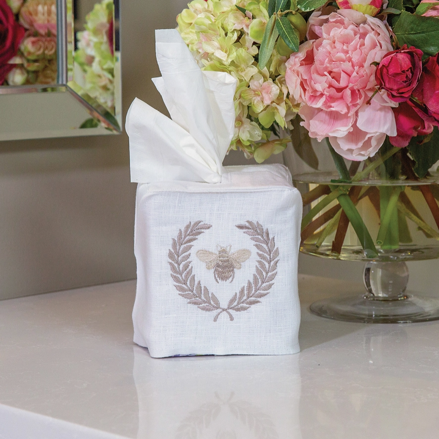 Crown Linen Designs Tissue Box Cover / Bumble Bee