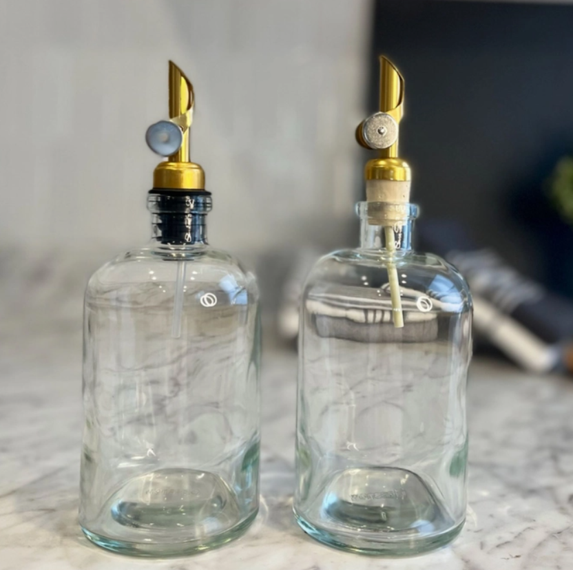 Oil Bottle With Silver Pour Spout