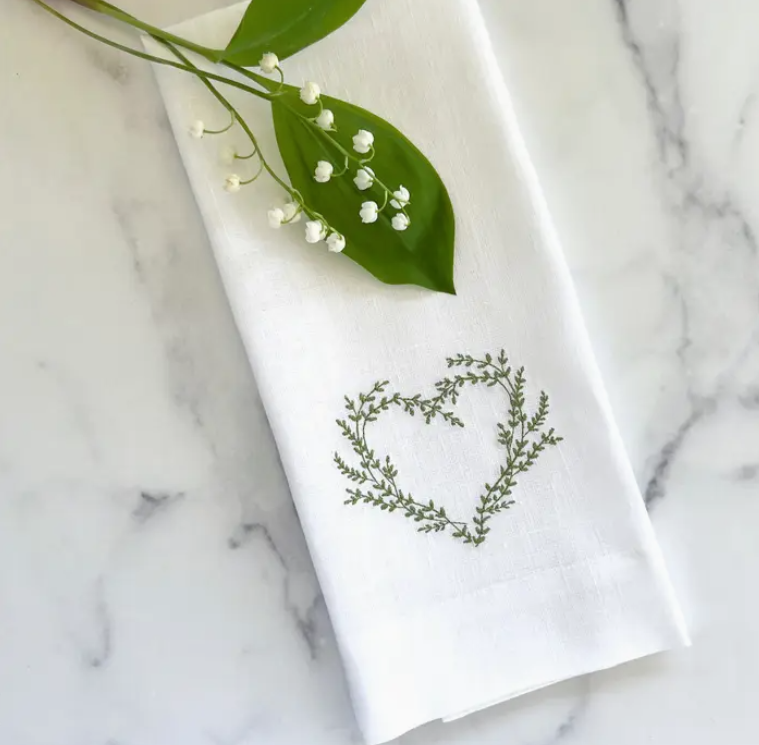 Crown Linen Designs Towel / Vineyard Heart