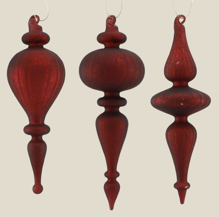 Burgundy Glass Finial
