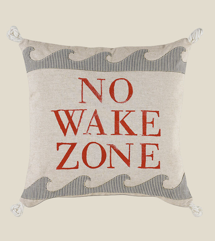 No Wake Zone, natural w/ red letters