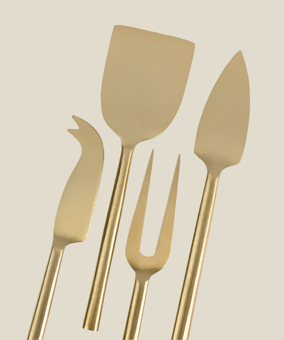 Gold Cheese Servers, Set of 4