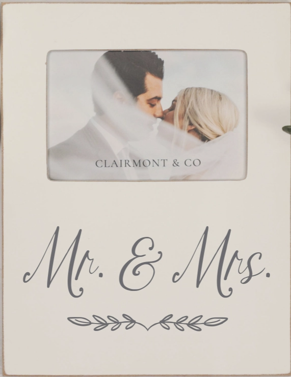 Wood Frame, 4x6, Mr. & Mrs.
