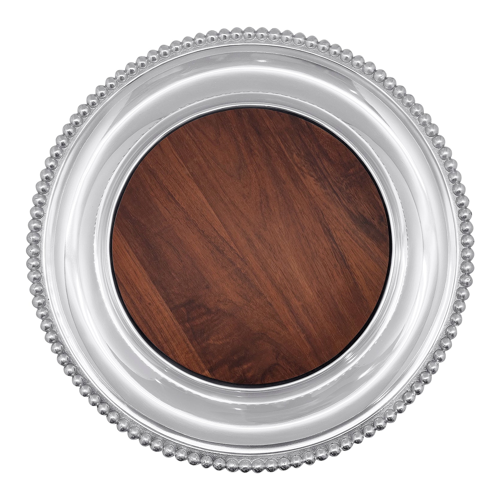 Mariposa Pearled Beaded Cracker Trough with Dark Wood Insert