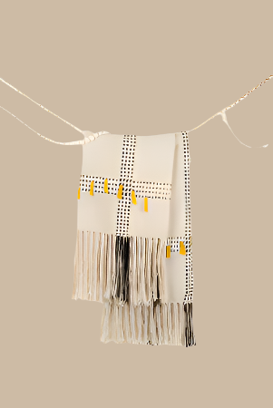 Cotton Throw / Yellow & Black Plaid