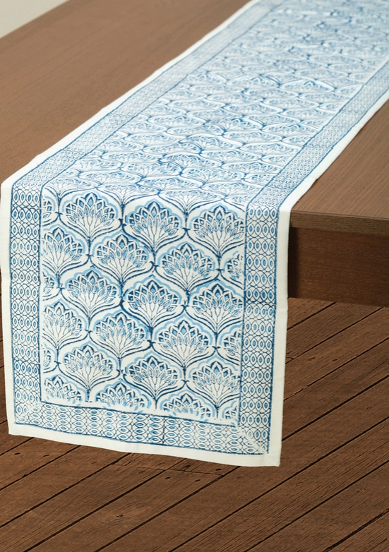 Blue Lotus Table Runner
